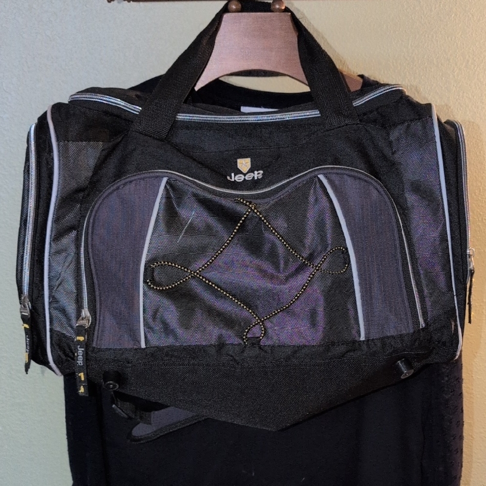 Jeep Black and Gray Men's Duffel Bag